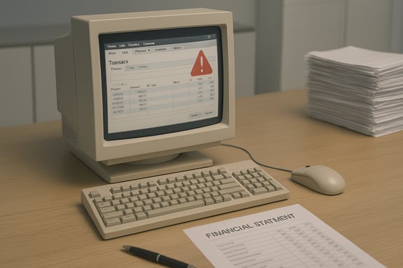 Software contable obsoleto en empresa